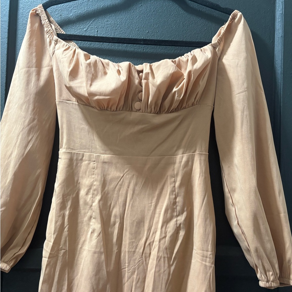 Beige mini dress